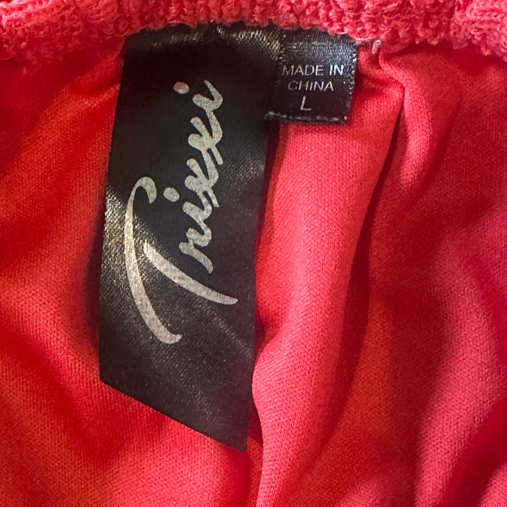 Trixxi Coral Strapless Lace Maxi Dress Size Large – Floral Overlay, Summer Boho - Picture 4 of 5